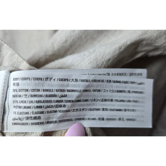 Abercrombie linen camp embroidered short sleeve button down shirt men's resort. - Picture 7 of 7